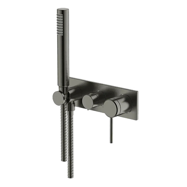 Abey Poco 3 Hole Bath / Shower Set Gun Metal 6Bs-Ws-Gm - Burdens Plumbing