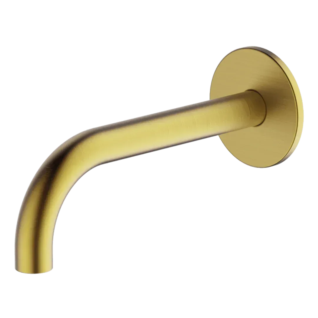 Abey Poco Curved 165mm Basin Spout Brushed Brass 6S-C165-Bb - Burdens Plumbing