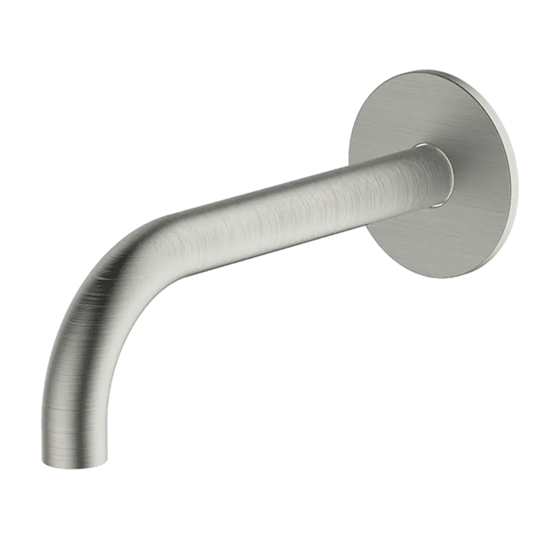 Abey Poco Curved 165mm Basin Spout Brushed Nickel 6S-C165-Bn - Burdens Plumbing
