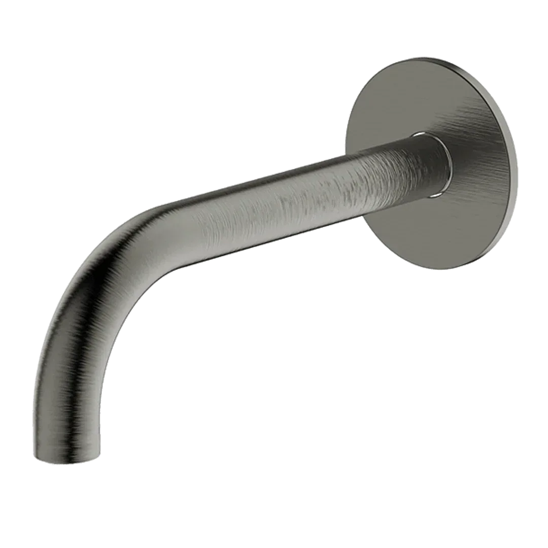 Abey Poco Curved 165mm Basin Spout Gun Metal 6S-C165-Gm - Burdens Plumbing