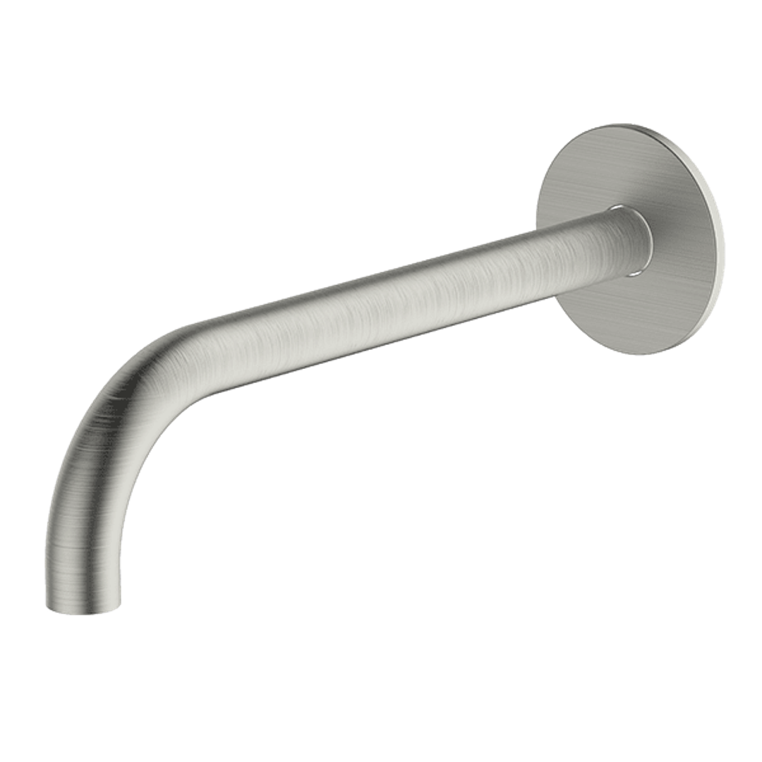 Abey Poco Curved 220mm Basin Spout Brushed Nickel 6S-C220-Bn