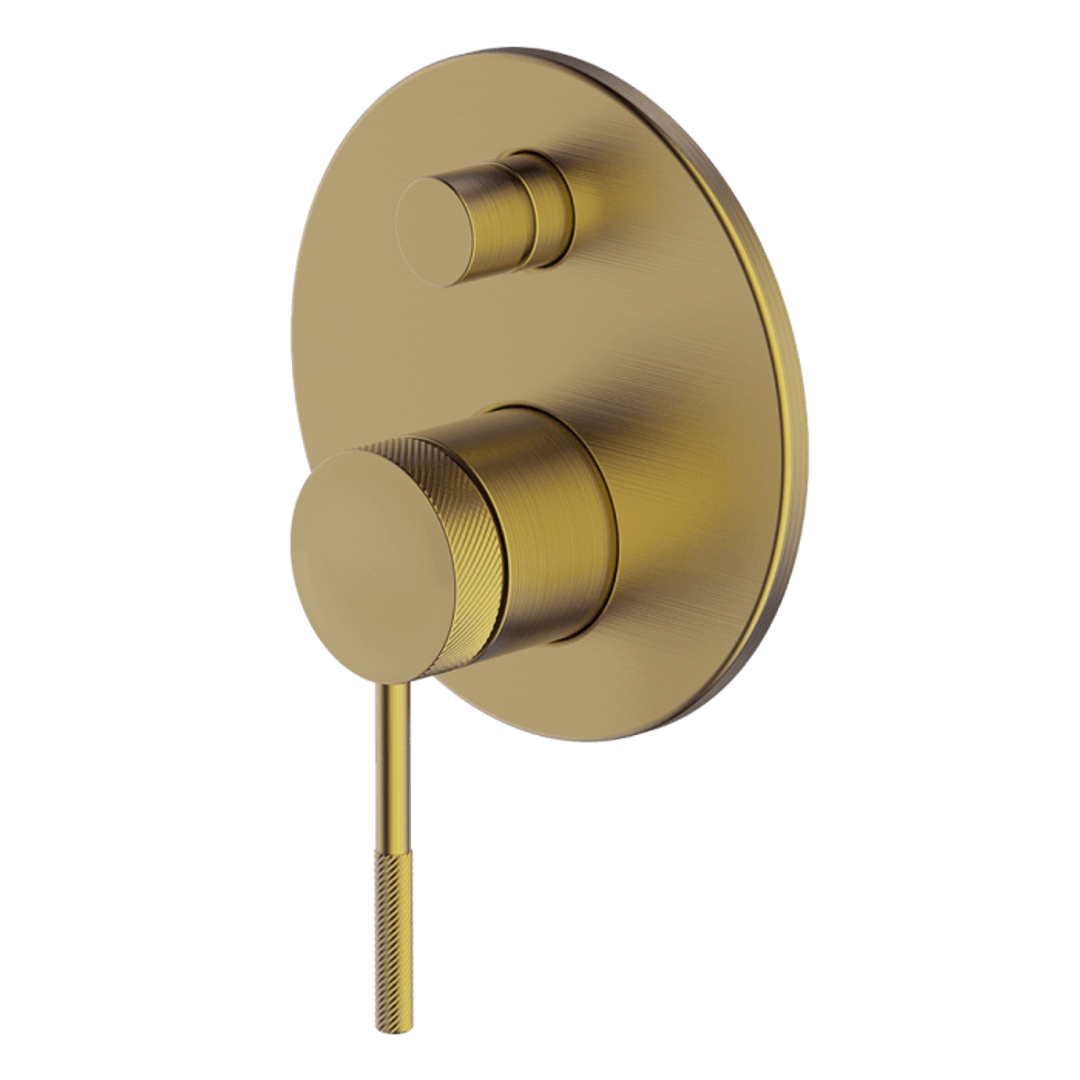 Abey Poco Divertor Mixer External Brushed Brass 6Shd-Ext-Bb