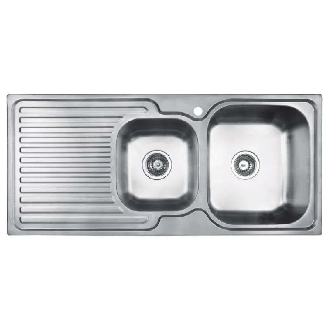 Abey Entry 1 & 3/4 Left Bowl Sink 1080mm X 480mm En175L - Burdens Plumbing