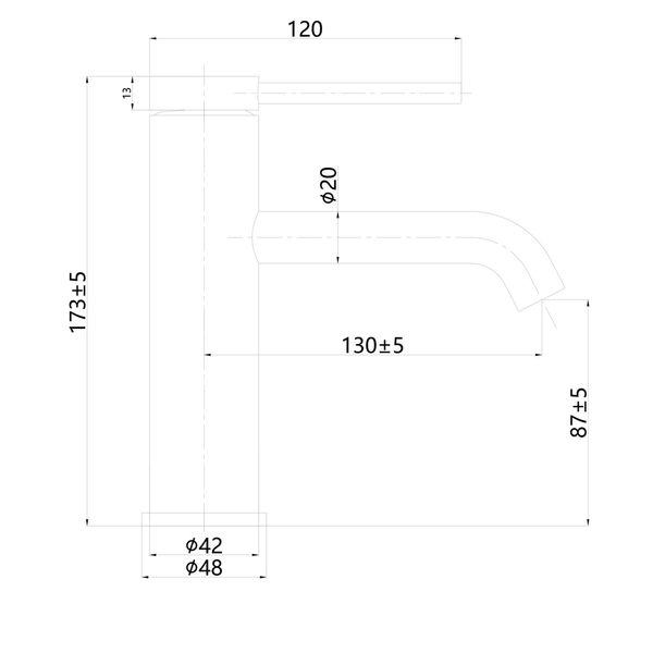 Aspire Air Pin Lever Basin Mixer Chrome