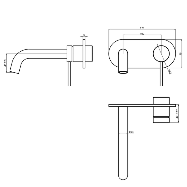 Aspire Air Wall Mixer With Spout And Plate Brushed Nickel