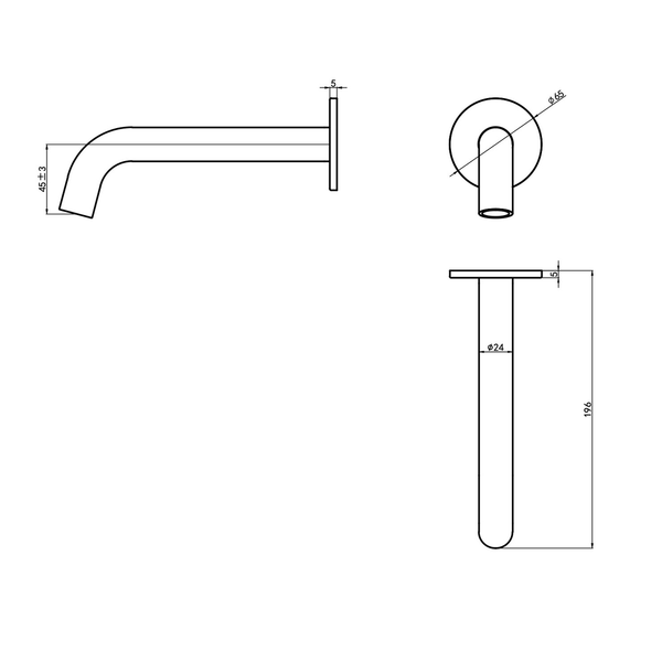 Aspire Air 210Mm Bath Outlet Brushed Nickel