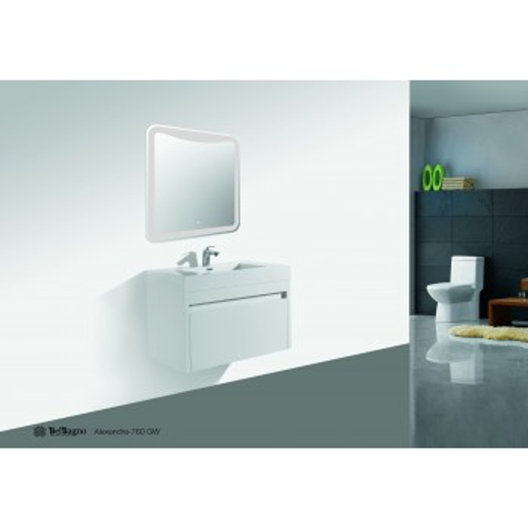 Belbagno Alexandra 760mm Wall Hung Vanity Gloss White Alex-760-W-Gw