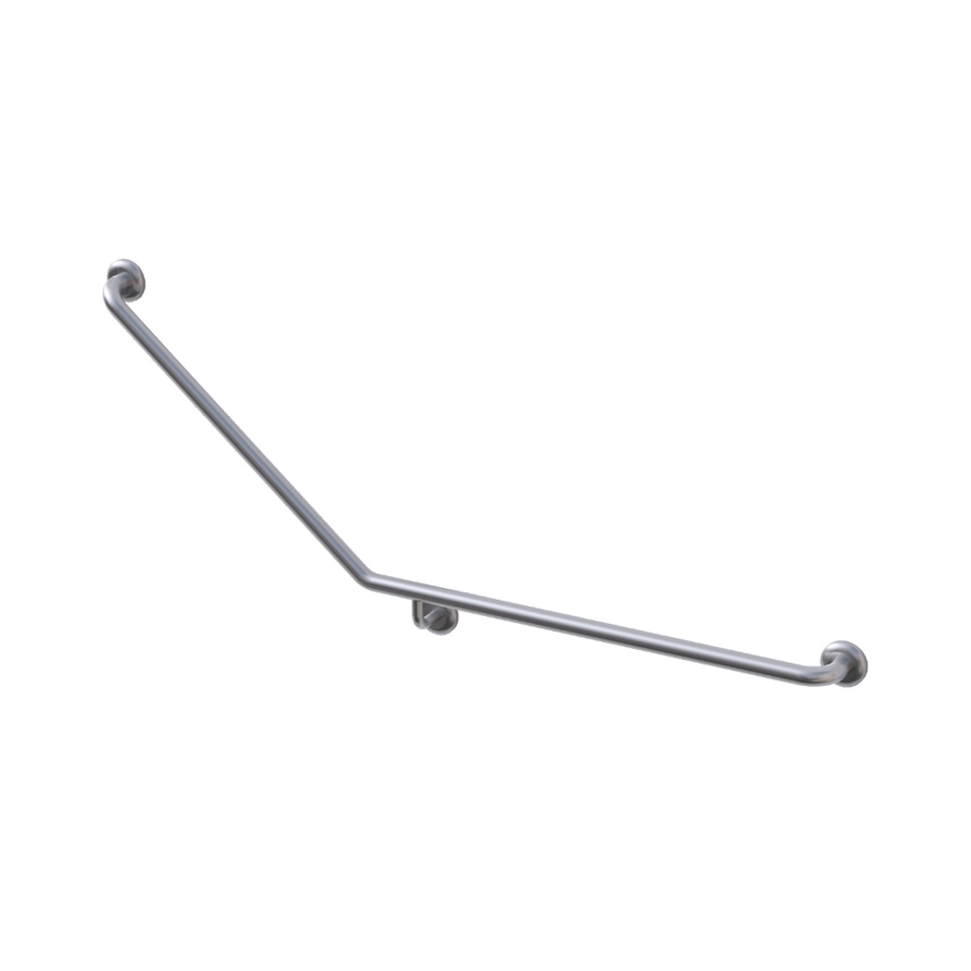 Linsol Amore Grab Rail 140 Degree 850 X 700Mm Left Hand Angle Brushed Nickel