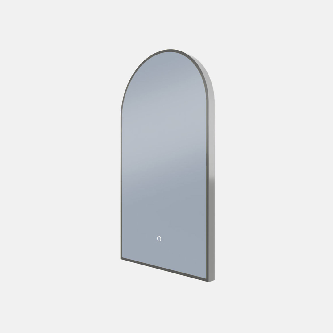 Remer A-Series Arch Backlit Mirror With Demister Georgian Metal Frame