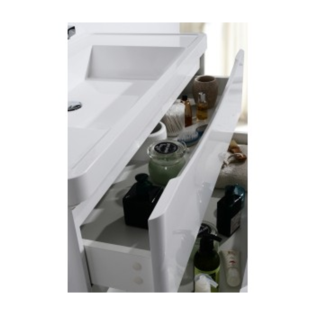 BELBAGNO ANCONA 900MM WALL HUNG VANITY GLOSS WHITE 900 X 480 X 450