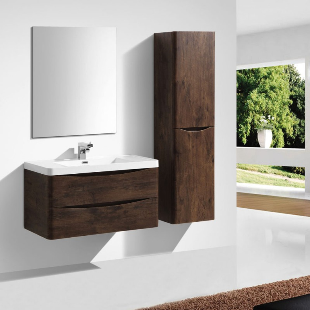 Belbagno Ancona Single 1200mm Wall Hung Vanity Rose Wood 1200X480X450