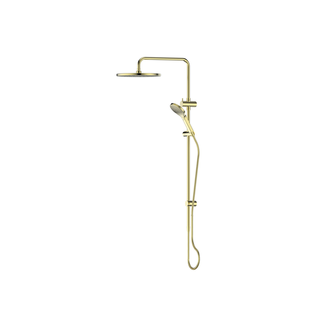 Greens Ashmore Bubblejet Twin Rail Shower Pvd Brushed Brass