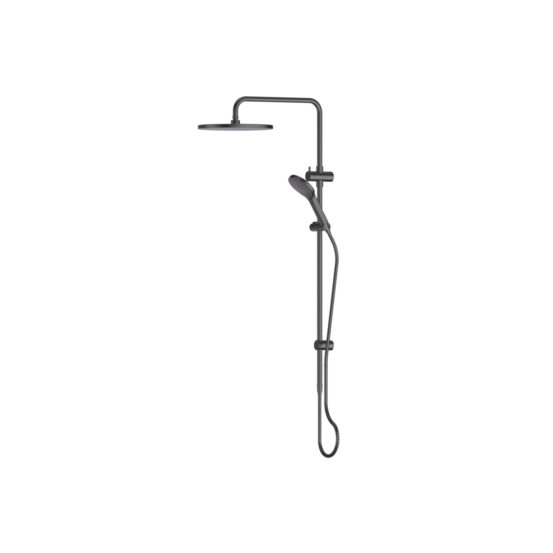 Greens Ashmore Bubblejet Twin Rail Shower Pvd Gun Metal