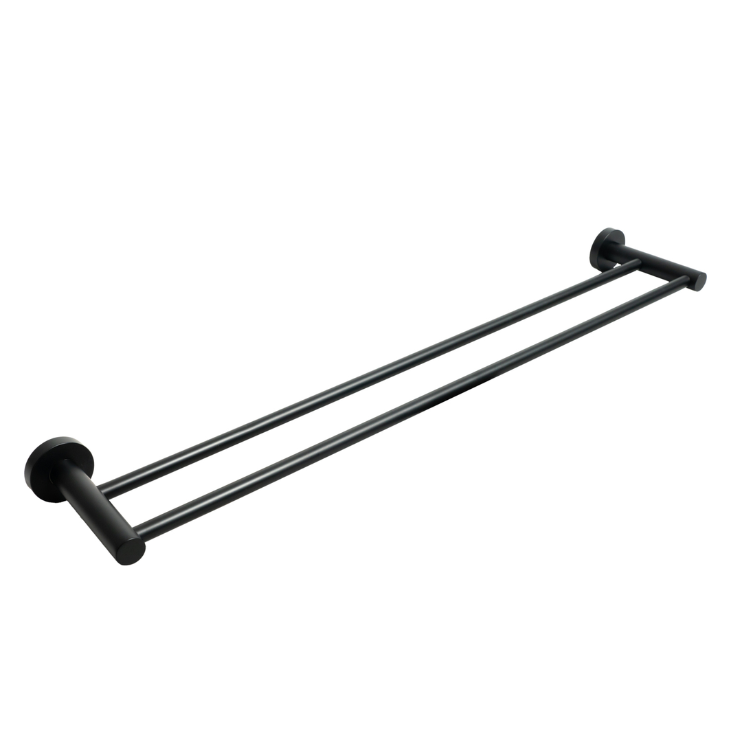 Aspire Within 600Mm Double Towel Rail Matte Black