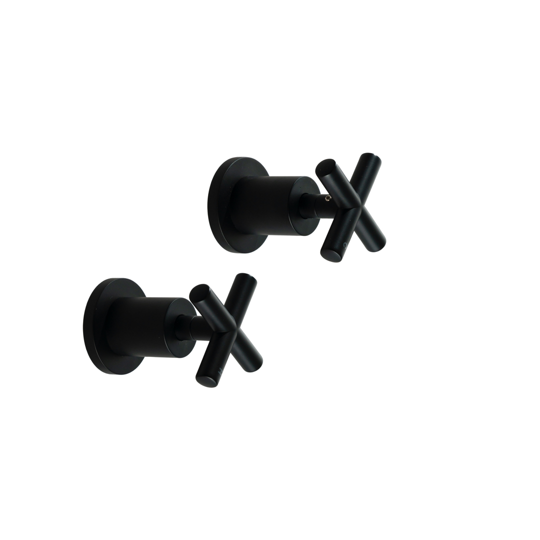 Aspire Midnight Wall Top AsseMatte Blackly Cross Handles (Pair) Matte Black