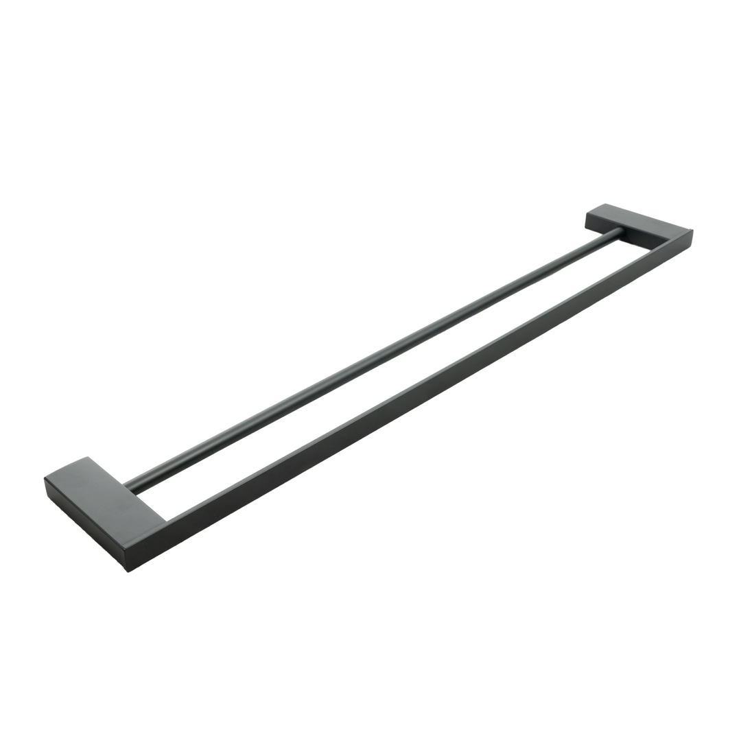 Aspire Midnight 750Mm Double Towel Rail Matte Black