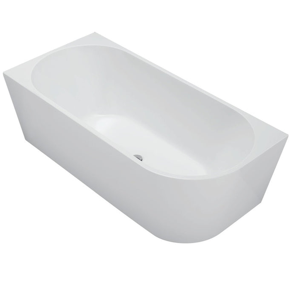 Cassa Design Auris Coner Back To Wall Bath Left Hand Corner Gloss White 1400mm