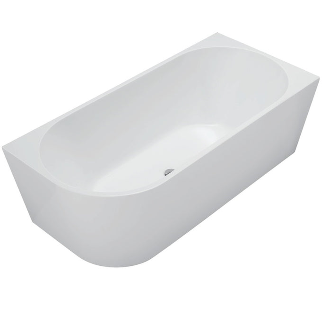Cassa Design Auris Coner Back To Wall Bath Right Hand Corner Gloss White 1400mm