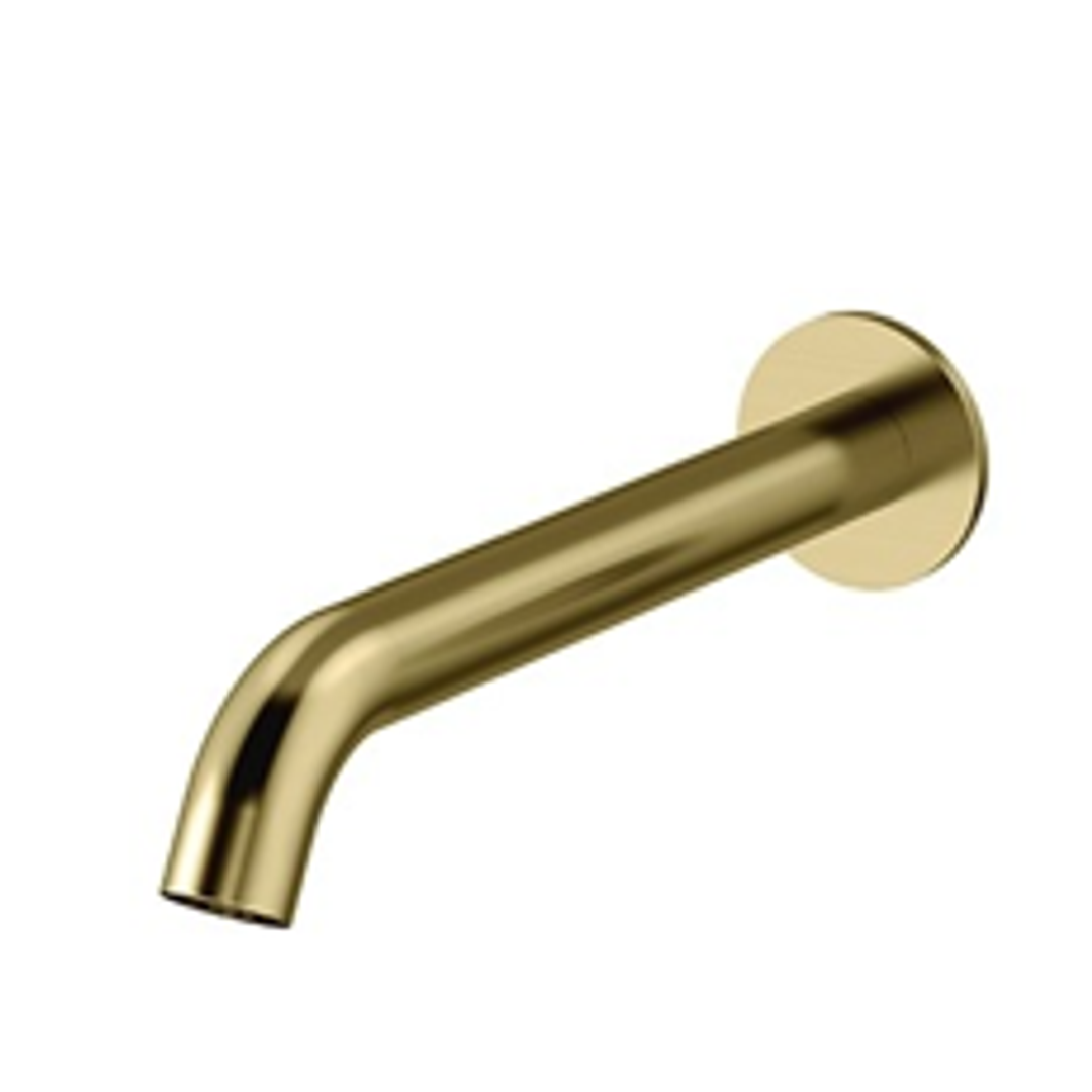 Axus Round 220Mm Wall Mounted Spout Brushed Brass Pvd