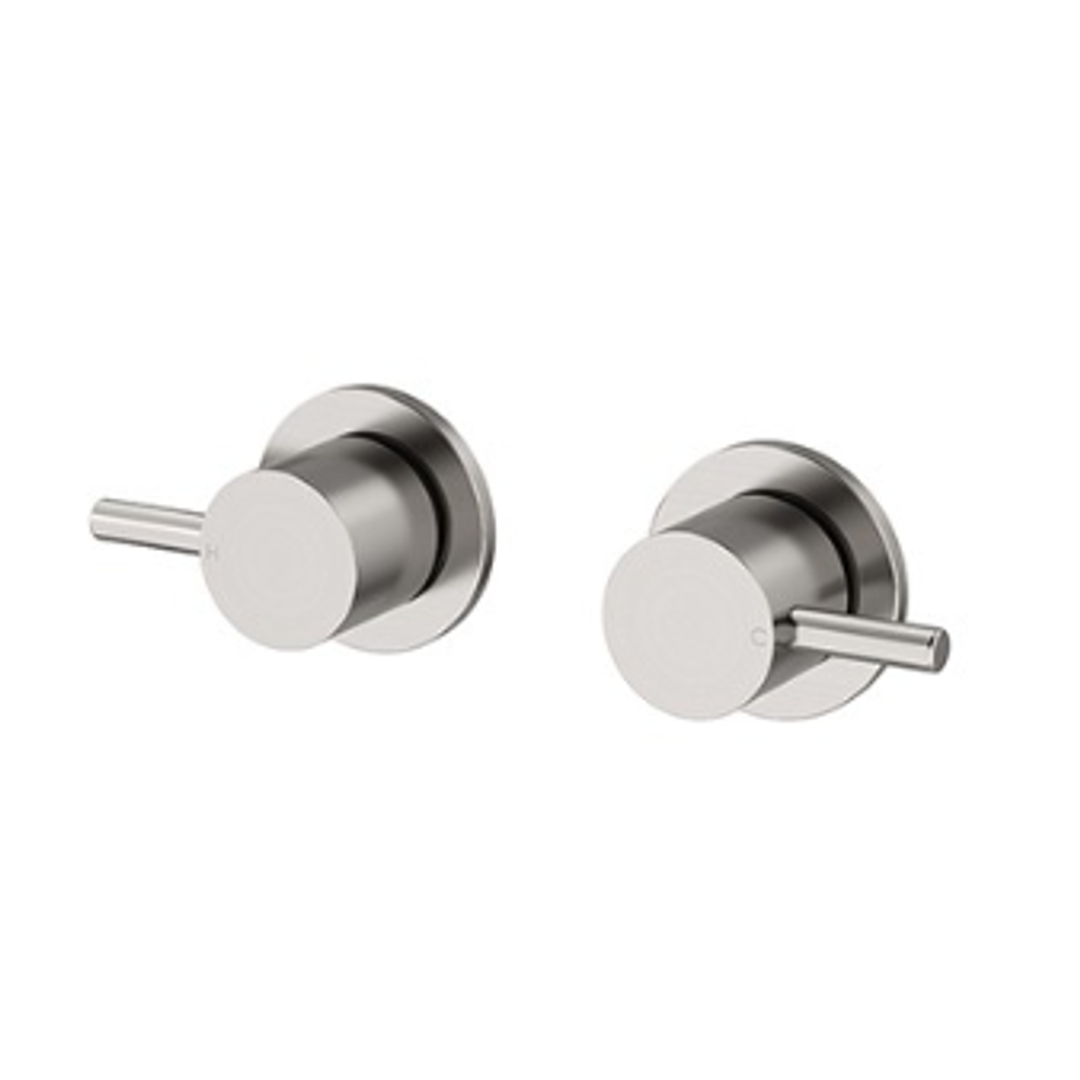 Streamline Axus Pin Wall Tap Set Brushed Nickel