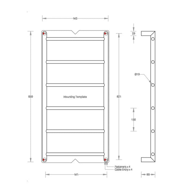 Abask 6 Heated Ladder-85 X 90Cm In Mirror Ss(Avenir P#:Tlh2-85X90 Ms) - Burdens Plumbing