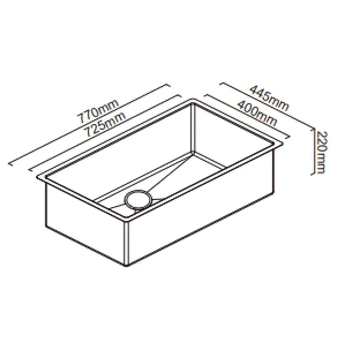 Abey Piazza Square Single Bowl - Burdens Plumbing