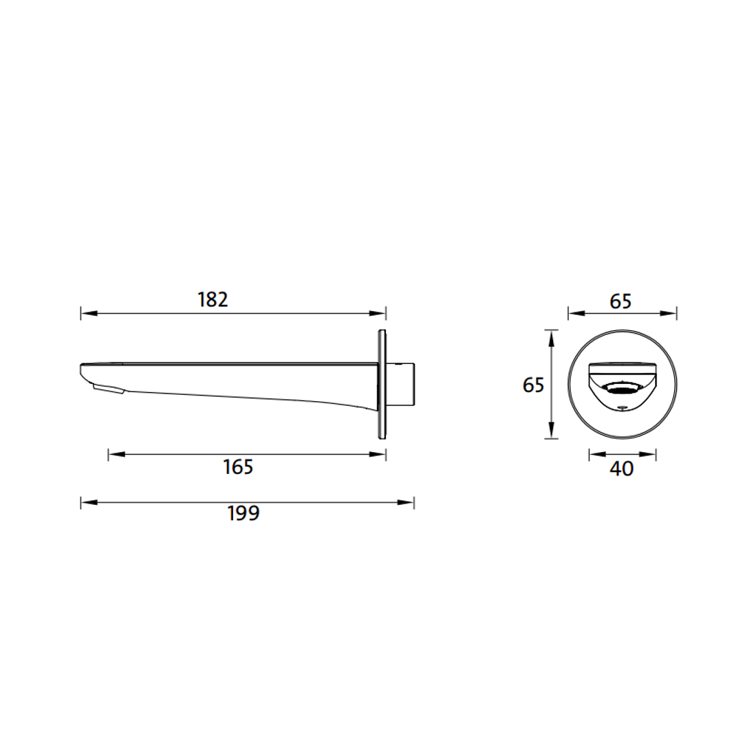 Abey Vela 165Mm Wall Spout Brushed Nickel