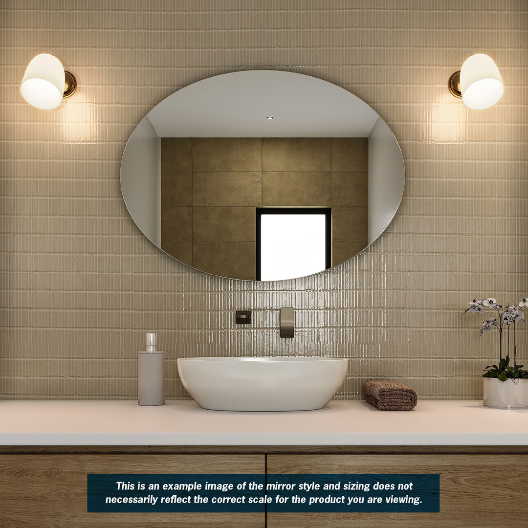 Thermogroup Cody Polished Edge Oval Mirror - 900x750mm Glue-to-Wall