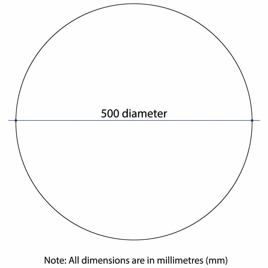 Thermogroup Rio Polished Edge Round Mirror 500mmØ - Glue-to-Wall