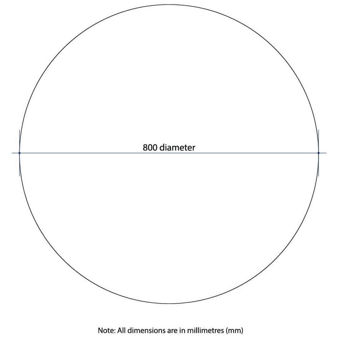 Thermogroup Rio Polished Edge Round Mirror 800mmØ - Glue-to-Wall and Demister
