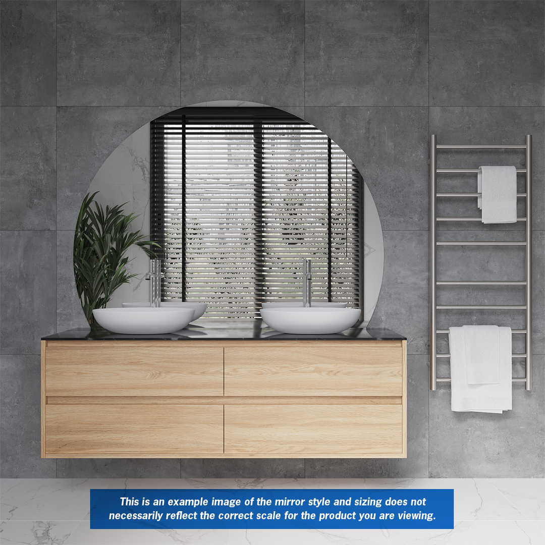 Thermogroup Hamilton D Shaped Polished Edge Mirror 1500x1100mm - Glue-to-Wall