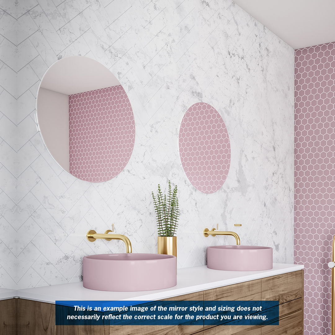 Thermogroup Rio Polished Edge Round Mirror 800mmØ - Glue-to-Wall and Demister
