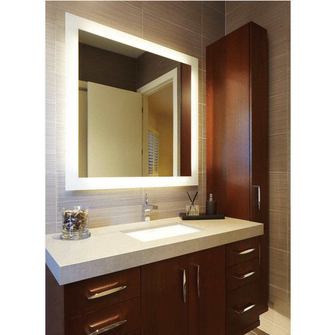 Thermogroup Backlit Square Mirror Without Border Cools Includes Mirror Demister - 900x900x45mm 68Watts