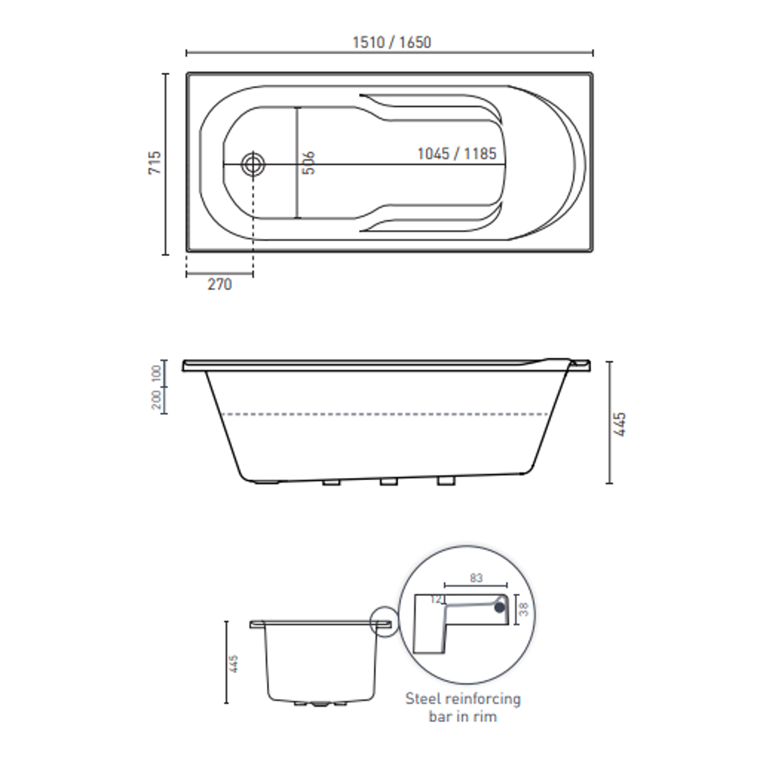 Adatto Contour 12 Jetss White 1510mm