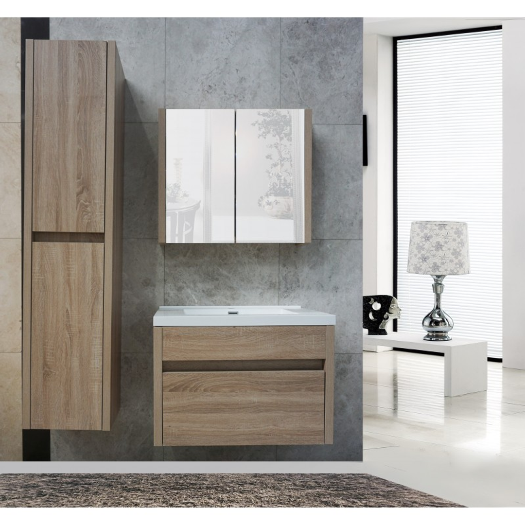 Belbagno Alexandra Side Cabinet White Oak 400 X 350 X 1760