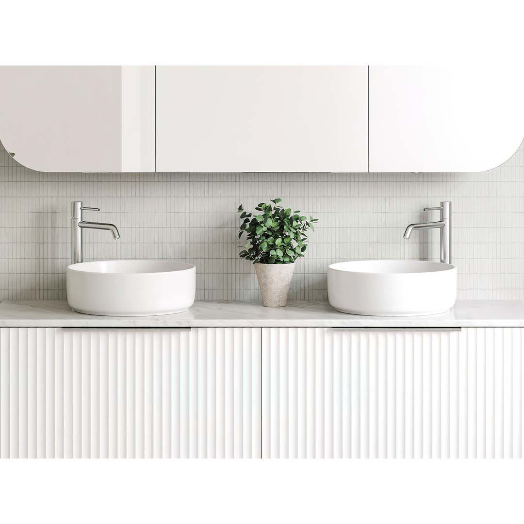 Timberline Allure Above Counter Ceramic Basin Gloss White