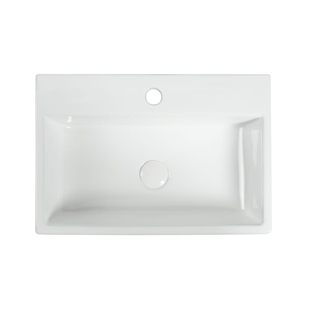 Zumi Appeso Basin 520X360X120Mm Gloss White With 40Mm Gloss White Pop Up Waste & Adaptor