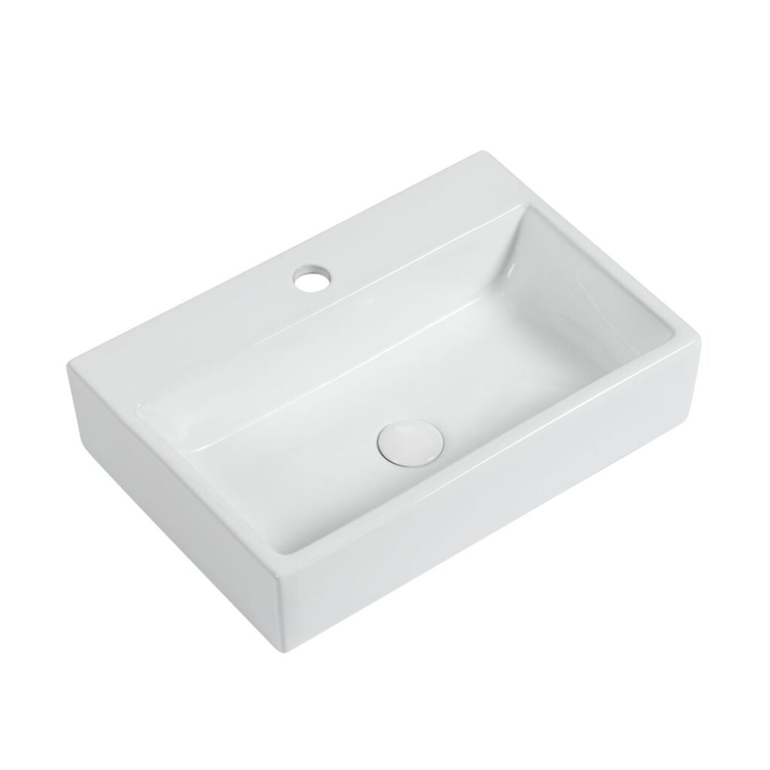 Zumi Appeso Basin 520X360X120Mm Gloss White With 40Mm Gloss White Pop Up Waste & Adaptor