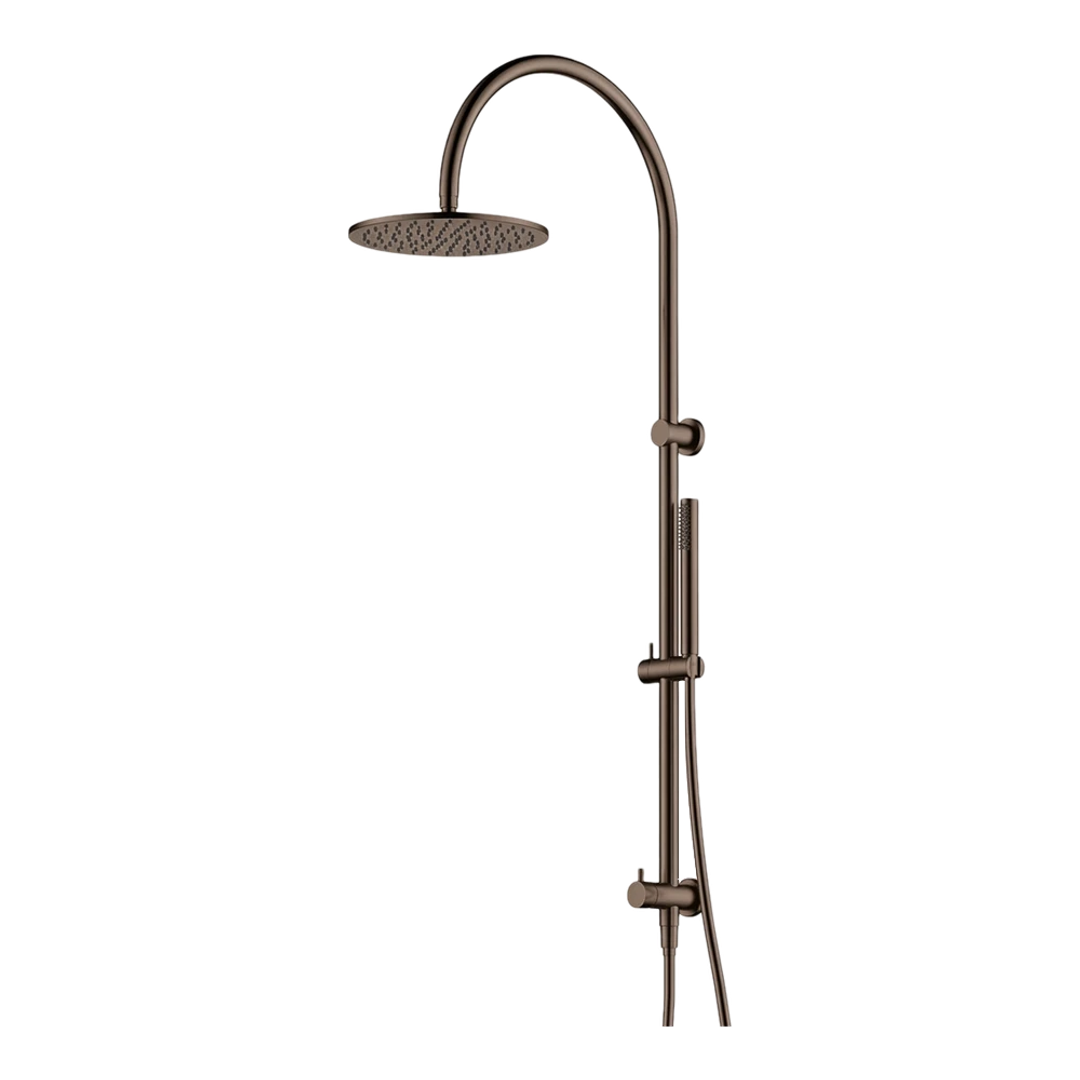 Streamline Arcisan Dual Inlet Shower Column 250Mm Head Brass H/Shower Brushed Gun Metal Pvd