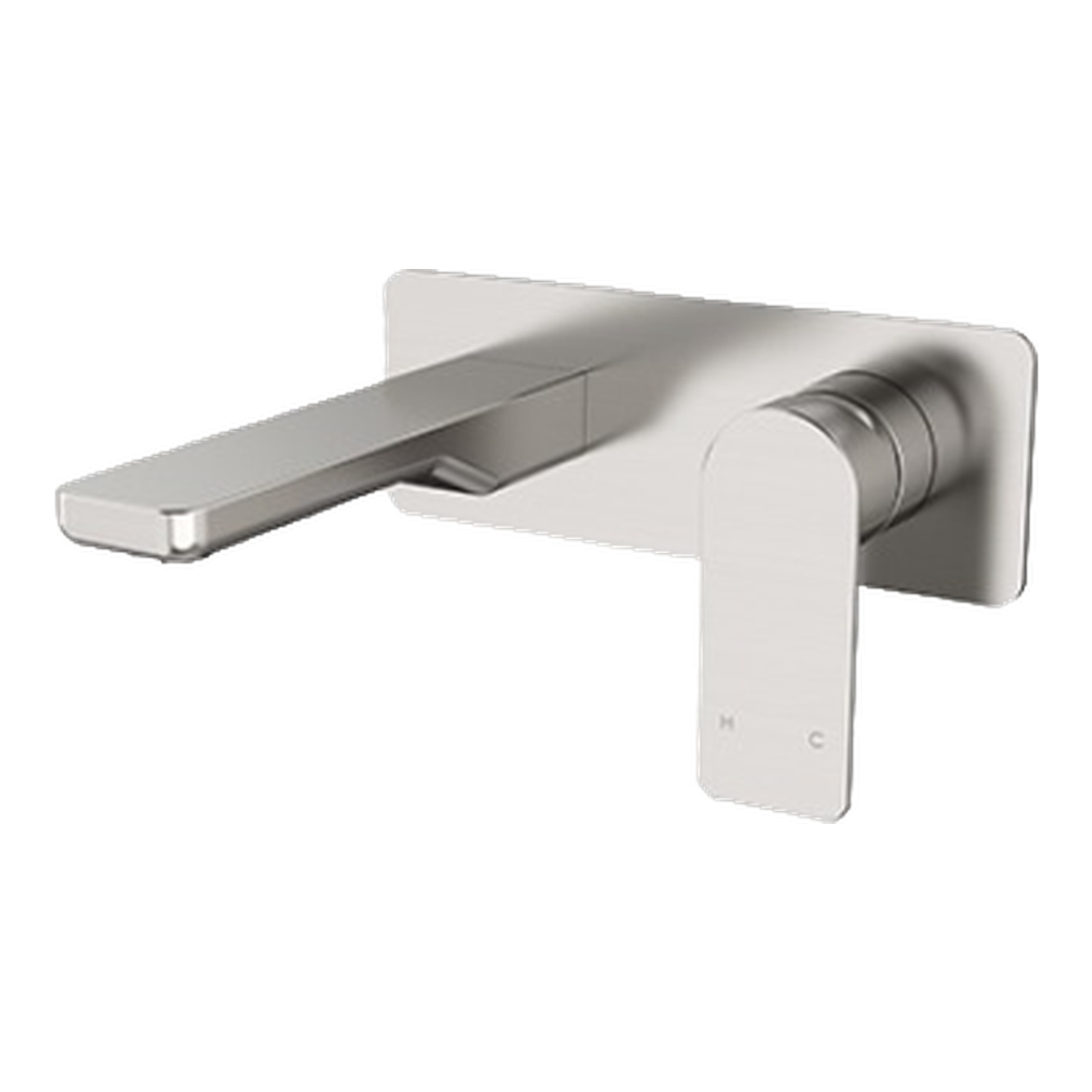 Streamline Kibo Wall Mnt 150mm Spout Basin Mixer Ext Part Brushed Nickel
