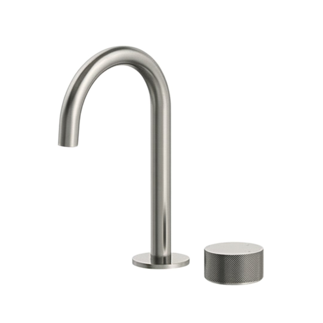 Streamline Vierra 2 Hole 227Mm Fixed Arch Spout Basin Mixer Brushd Nickel