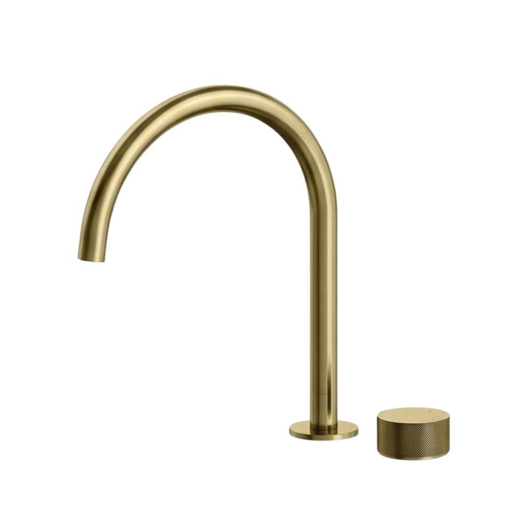 Streamline Vierra 2 Hole 296(H)X220(Proj) Swivel Arch Spout Sink Mixer_Brushed Brass Pvd