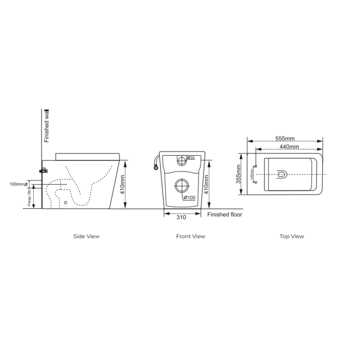Belbagno Ardente Rimless Nanoglaze Back To Wall Pan