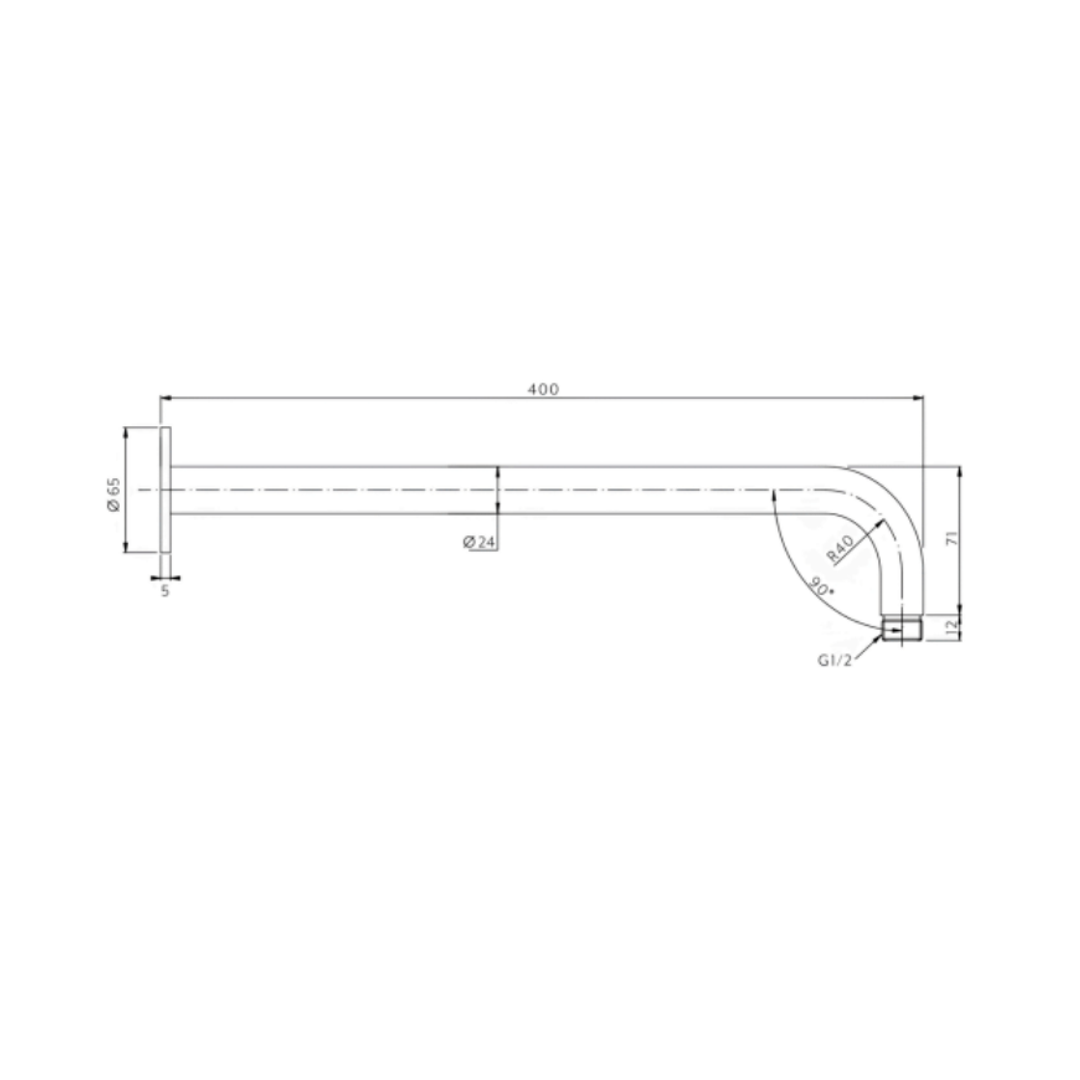 Aspire Air 400mm Shower Arm Chrome