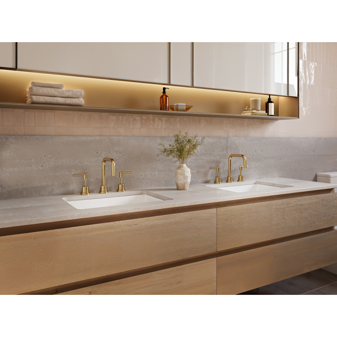Aspire Air Lever Handle 3 Piece Basin Set Brushed Brass