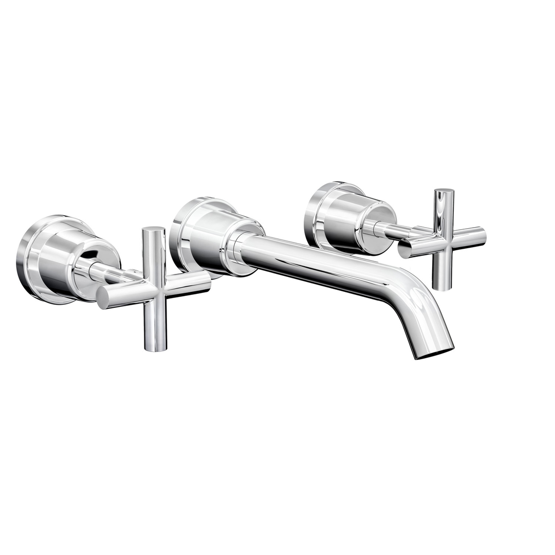 Aspire Air Cross Handle 3 Piece Basin/Bath Set Chrome