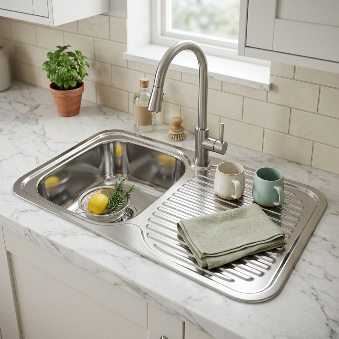 Aspire La Rosa 780 X 480 S/S Single Bowl Sink 1Th Lh Bowl