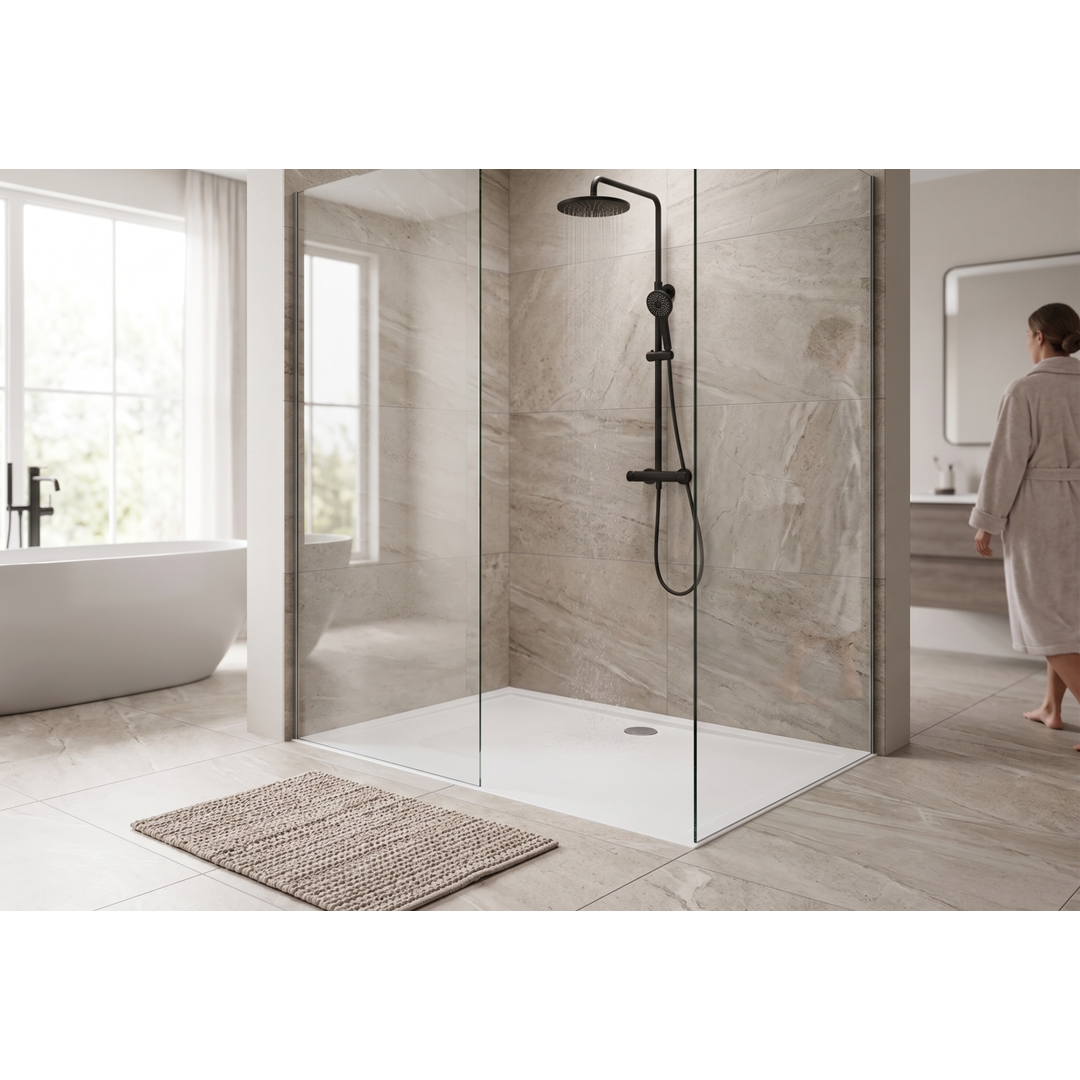 Aspire Lightweight Shower Base 1200X900 Smc Cntr R/Outlet