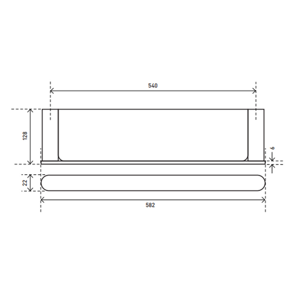 Aspire Midnight Glass Shelf Matte Black