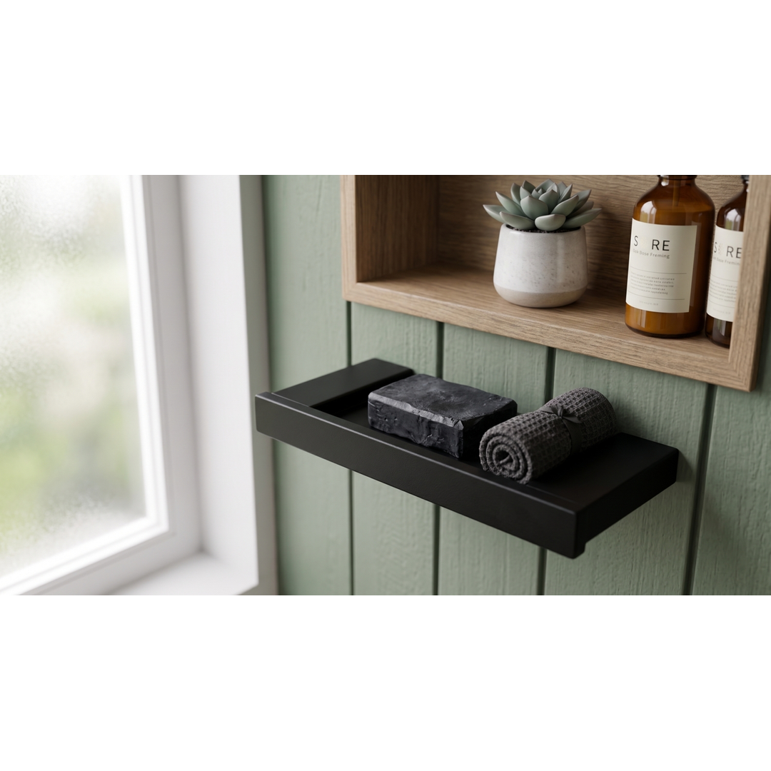 Aspire Midnight Soap Shelf Matte Black